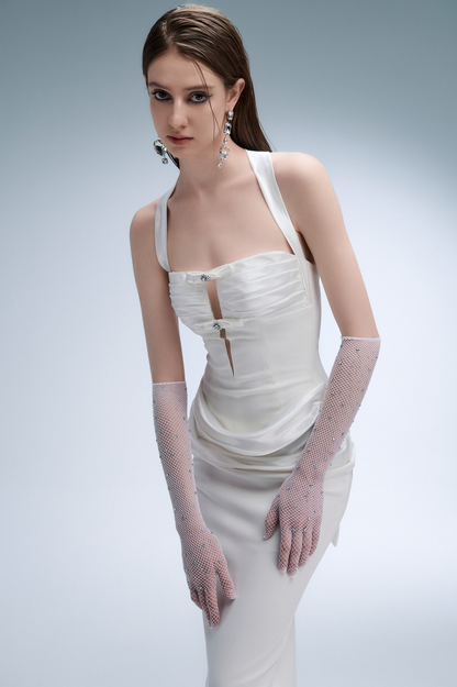 Moonlit Satin Gown Dress